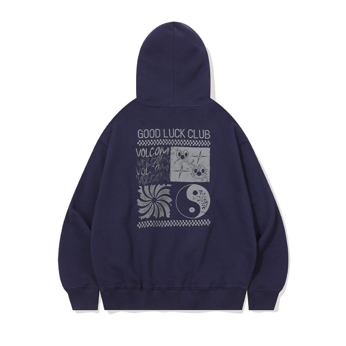 볼컴(VOLCOM) 굿 럭 클럽 오버핏 후드티셔츠 (다크 바이올렛) VA243HM002