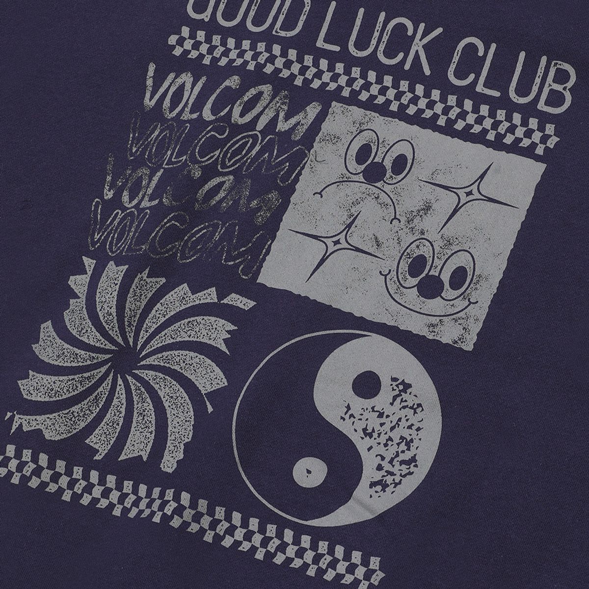 볼컴(VOLCOM) 굿 럭 클럽 오버핏 후드티셔츠 (다크 바이올렛) VA243HM002