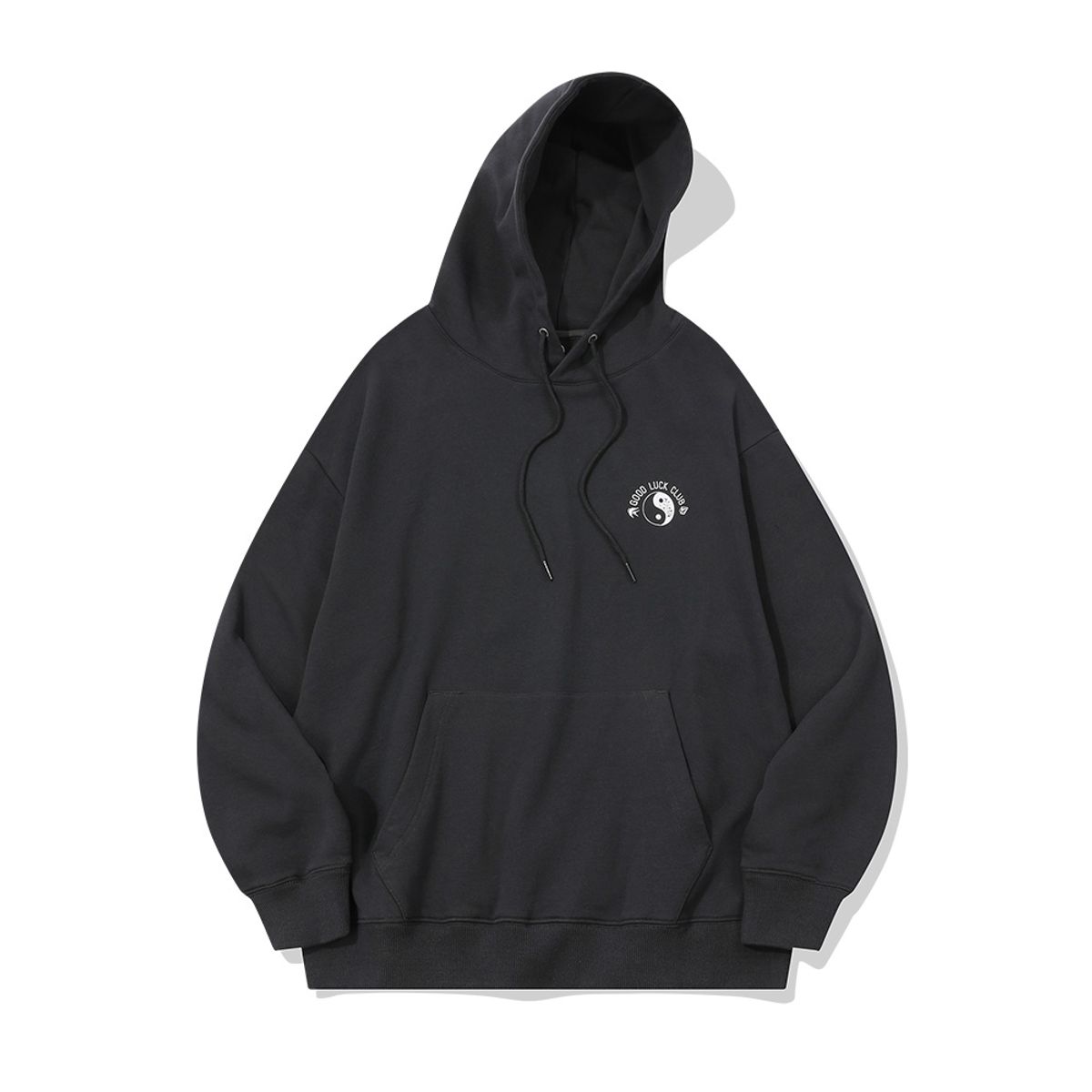 볼컴(VOLCOM) 굿 럭 클럽 오버핏 후드티셔츠 (다크 차콜) VA243HM002