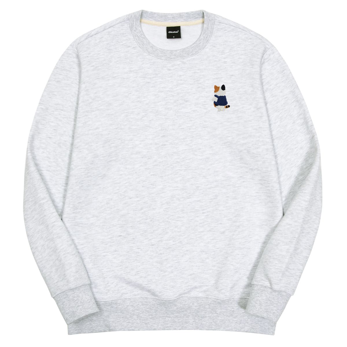 옥스타(OKSTAR) 가방삼색냥 자수 특양면 맨투맨