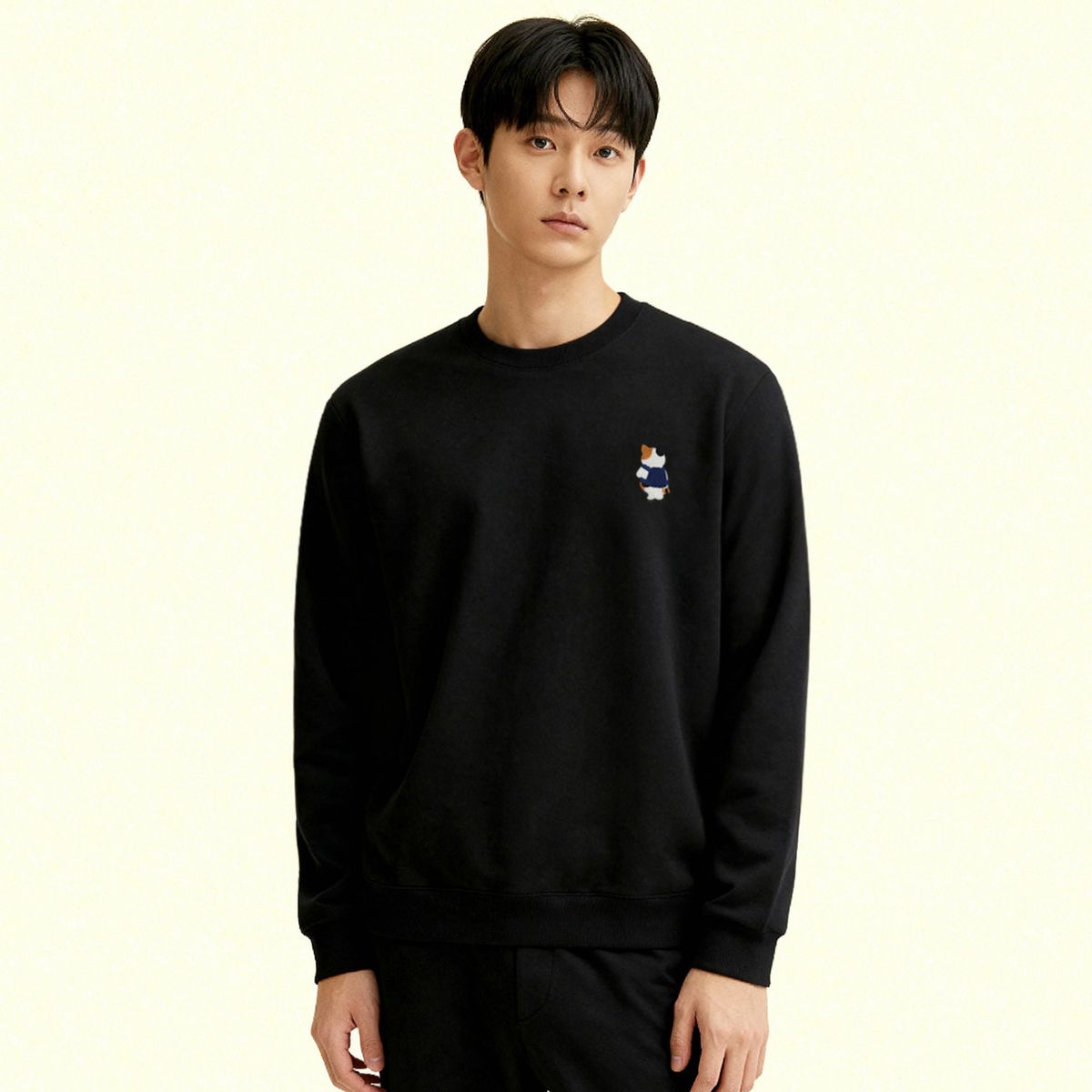 옥스타(OKSTAR) 가방삼색냥 자수 특양면 맨투맨