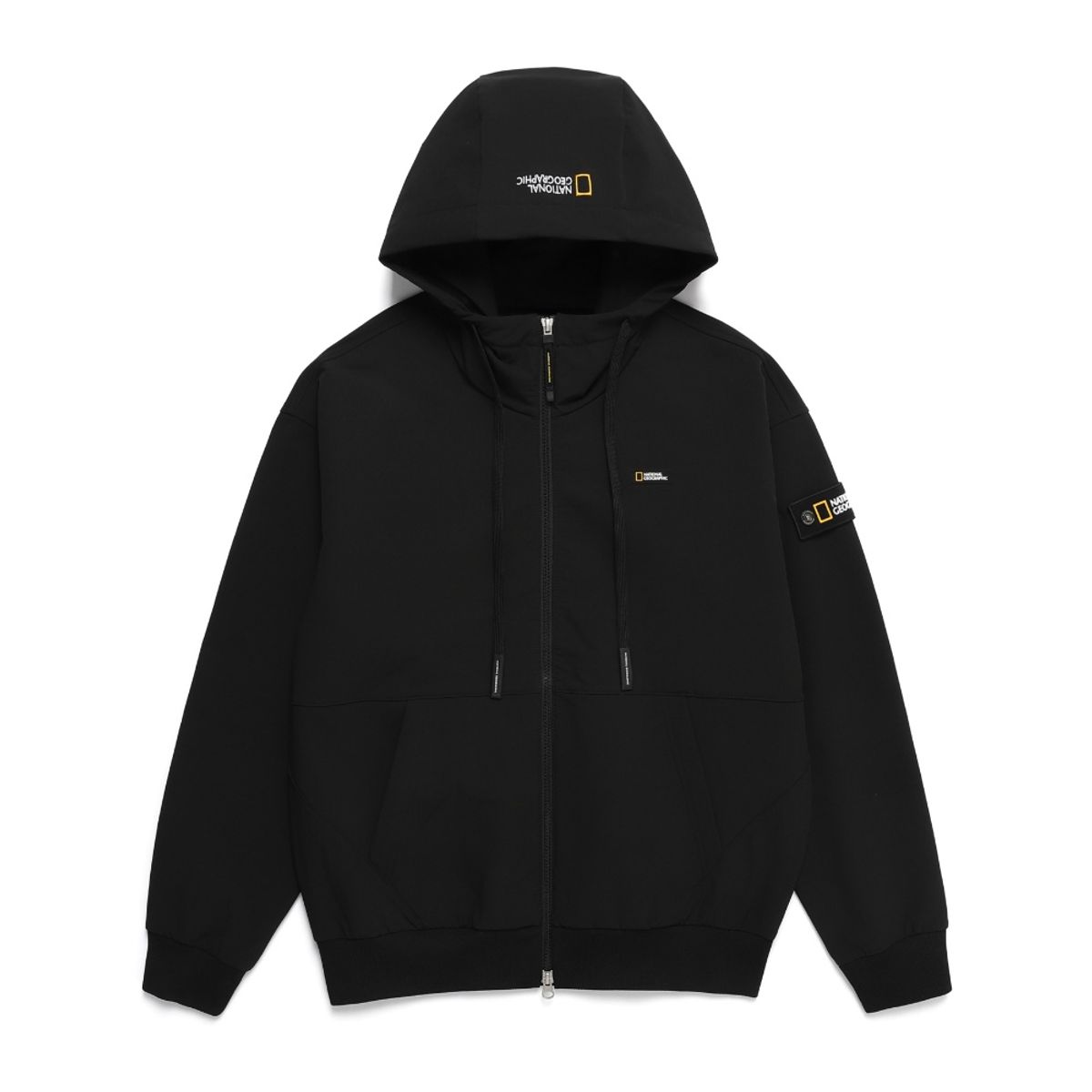 내셔널지오그래픽(NATIONALGEOGRAPHIC) N244UFT950 아르켈론 더블웜 기모 우븐 후드 집업 CARBON BLACK