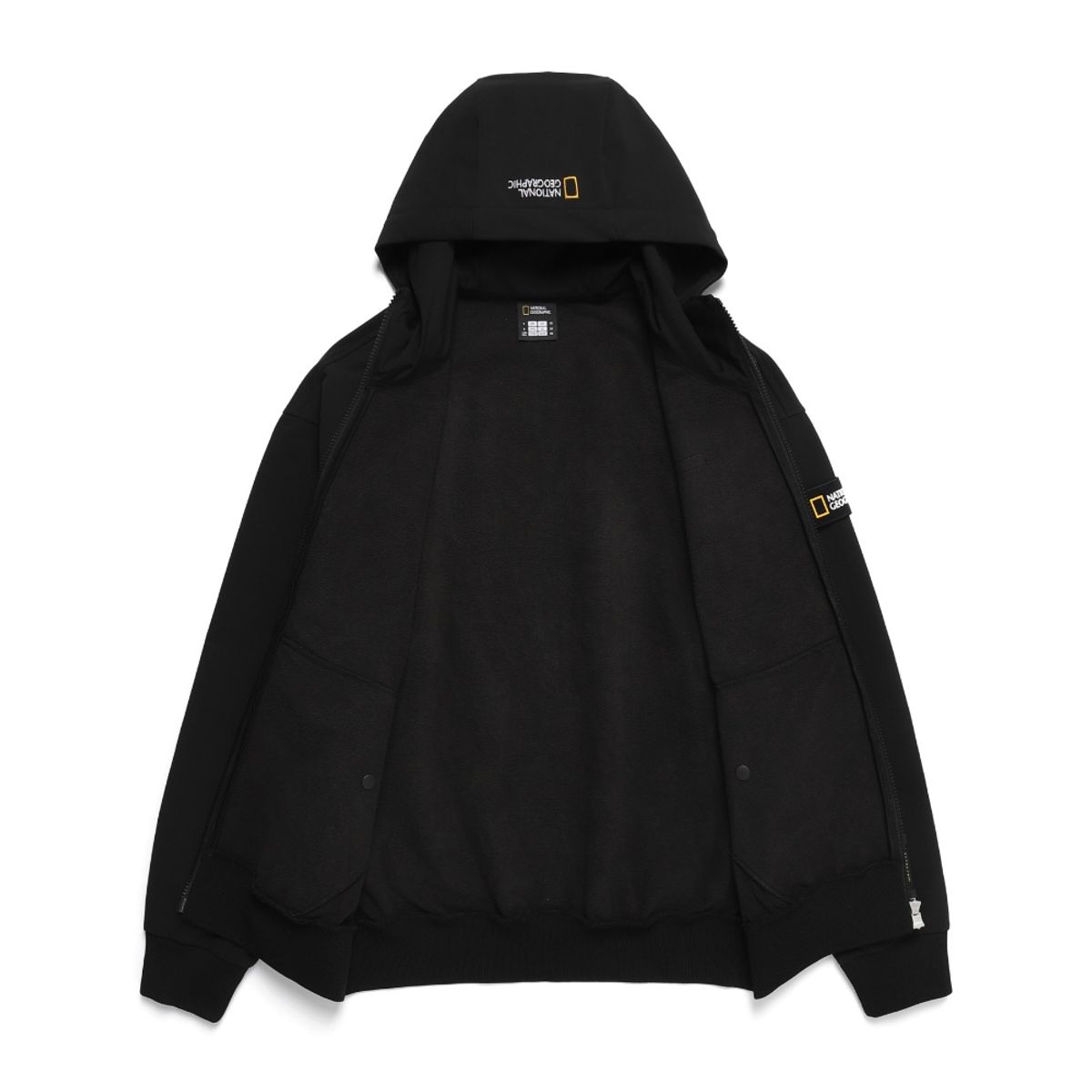 내셔널지오그래픽(NATIONALGEOGRAPHIC) N244UFT950 아르켈론 더블웜 기모 우븐 후드 집업 CARBON BLACK