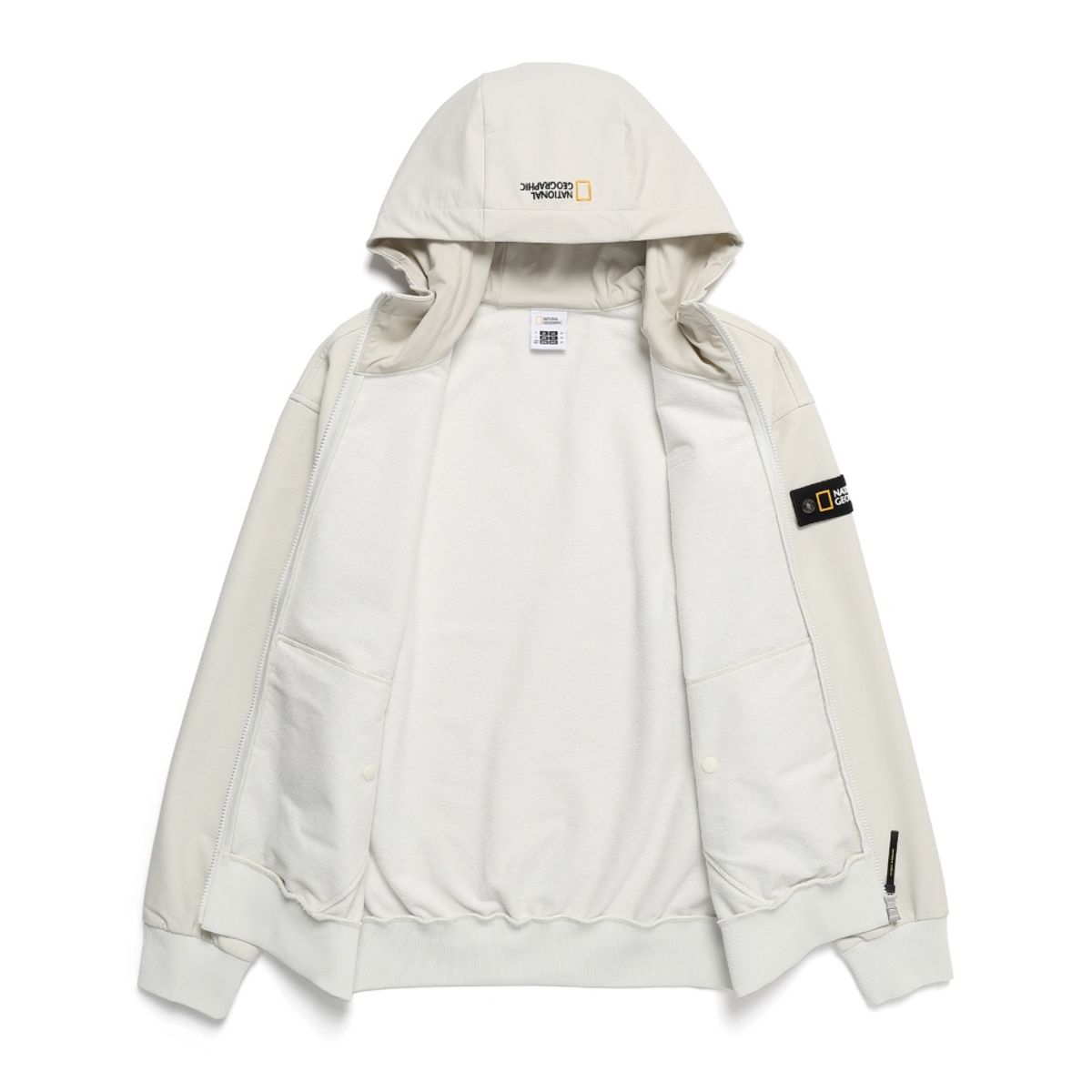 내셔널지오그래픽(NATIONALGEOGRAPHIC) N244UFT950 아르켈론 더블웜 기모 우븐 후드 집업 L BEIGE