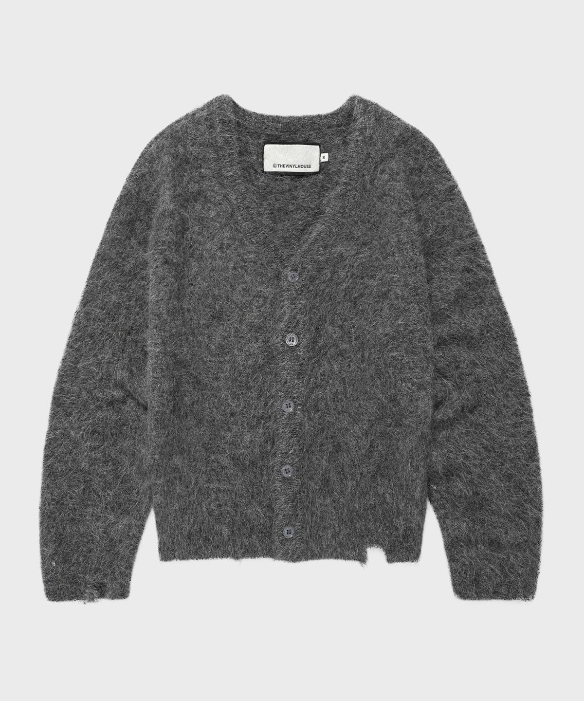 더바이닐하우스(THEVINYLHOUSE) GRUNGE CARDIGAN GREY