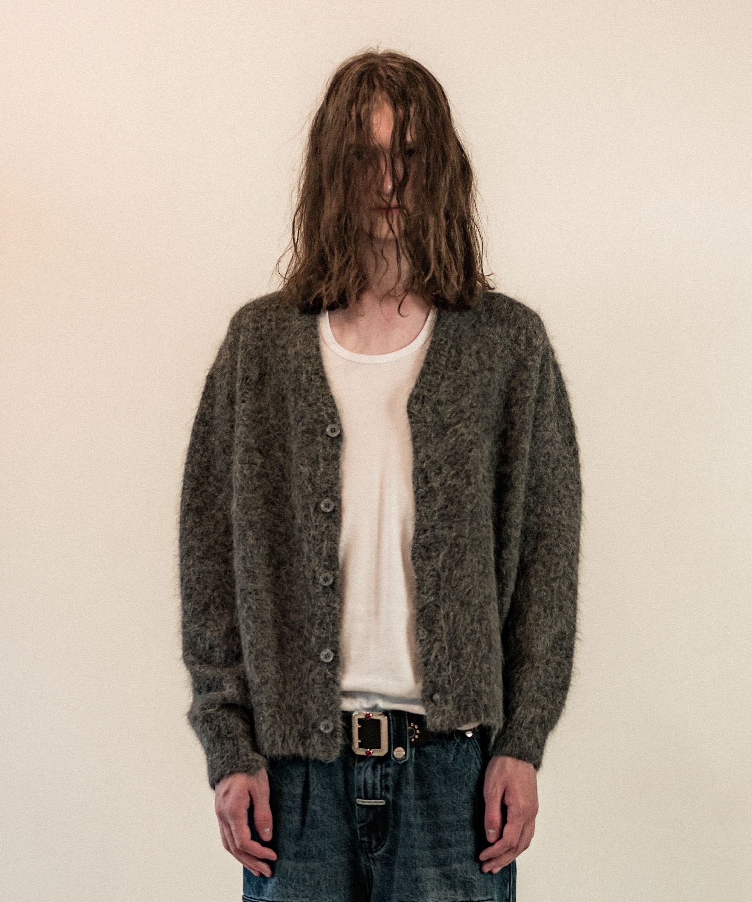 MUSINSA公式 | THEVINYLHOUSE GRUNGE CARDIGAN GREY