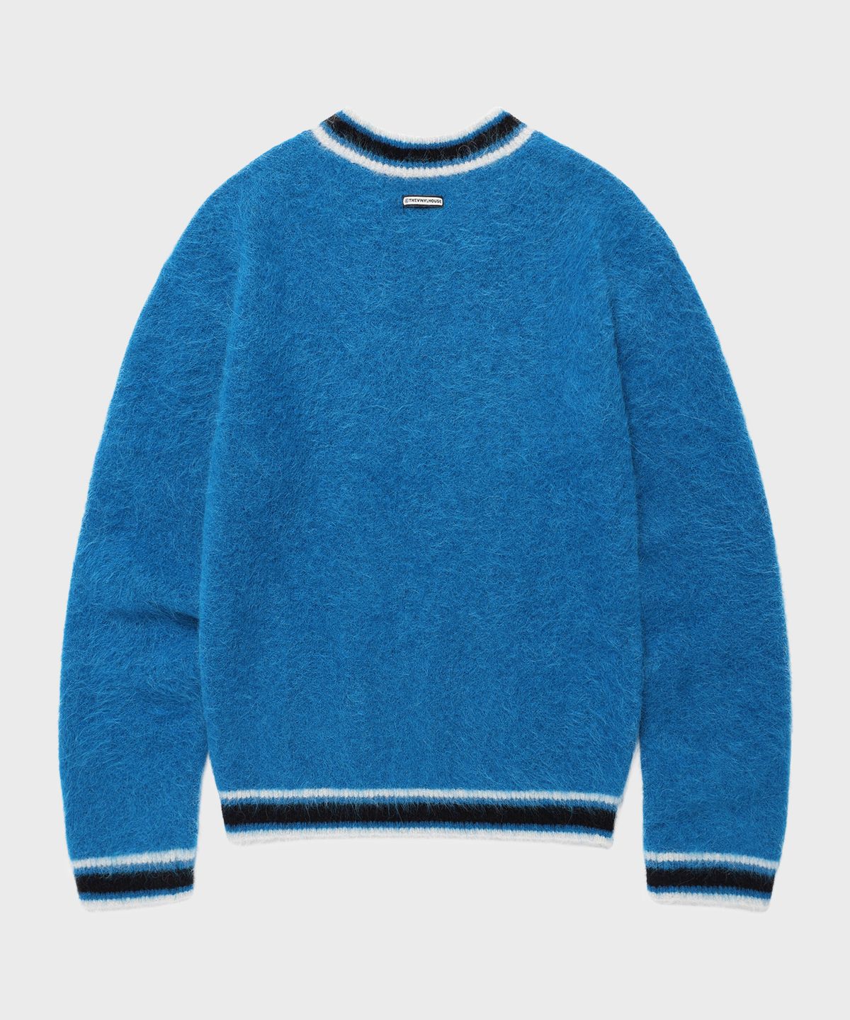 더바이닐하우스(THEVINYLHOUSE) SHAGGY V NECK SWEATER BLUE