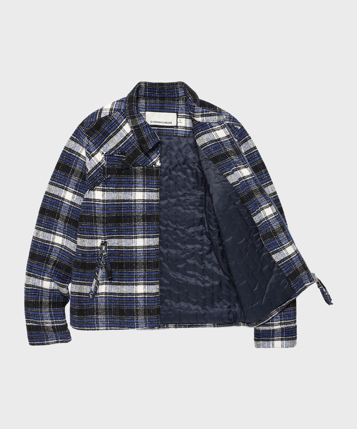 더바이닐하우스(THEVINYLHOUSE) FLANNEL JACKET BLUE