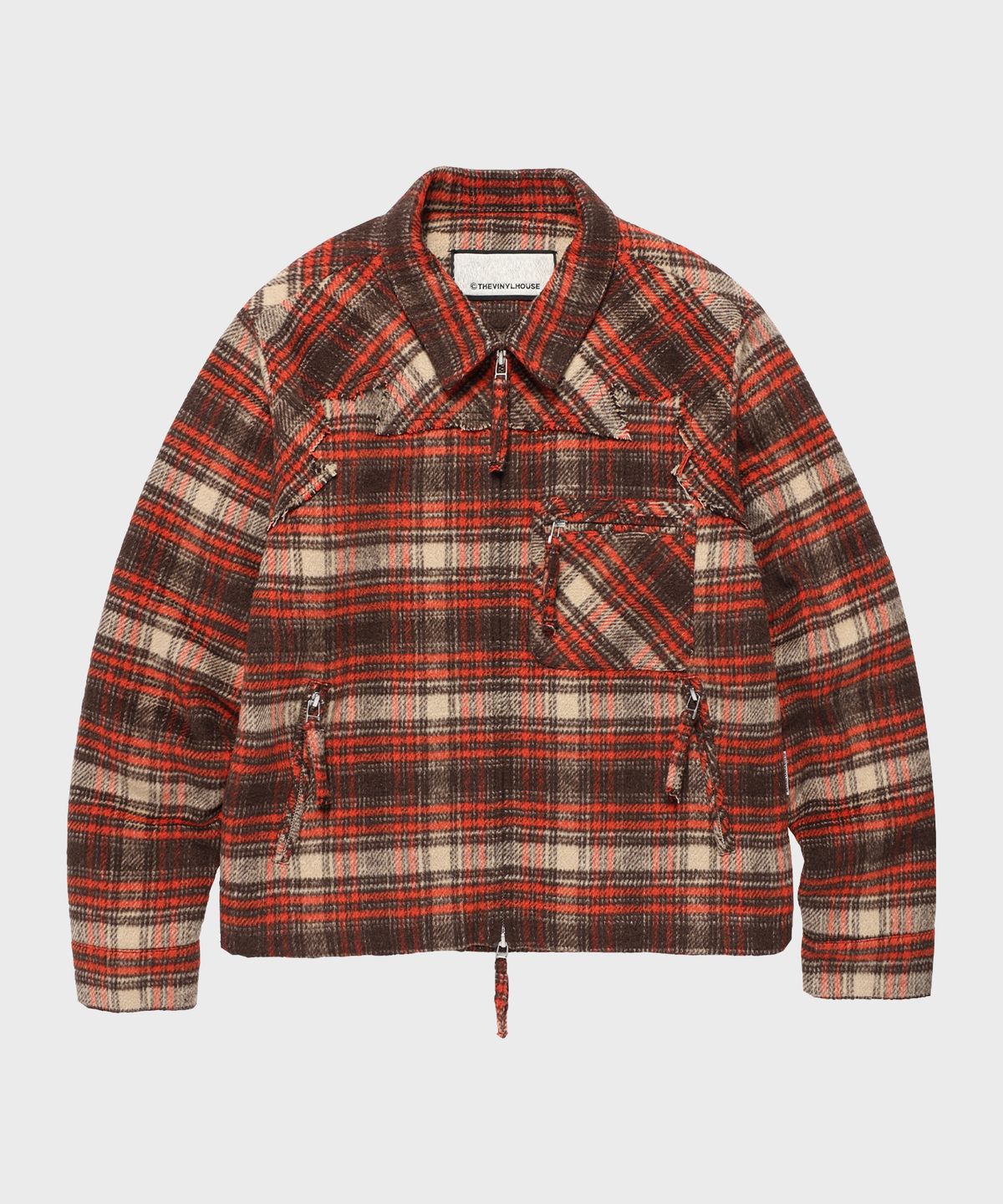 더바이닐하우스(THEVINYLHOUSE) FLANNEL JACKET BROWN