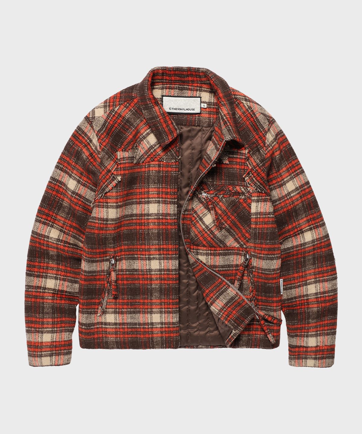 더바이닐하우스(THEVINYLHOUSE) FLANNEL JACKET BROWN