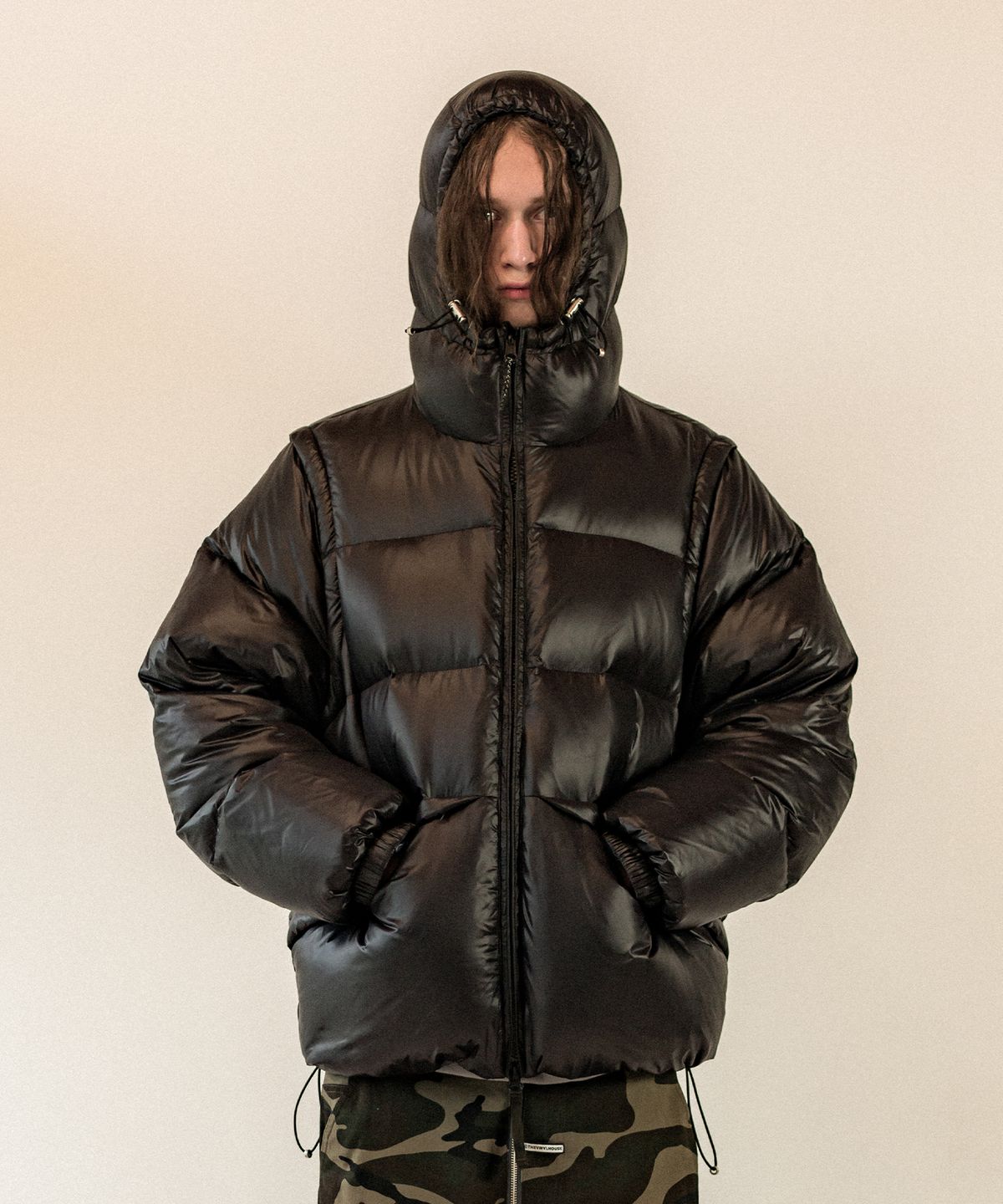 더바이닐하우스(THEVINYLHOUSE) REVERSIBLE PADDED JACKET BLACK