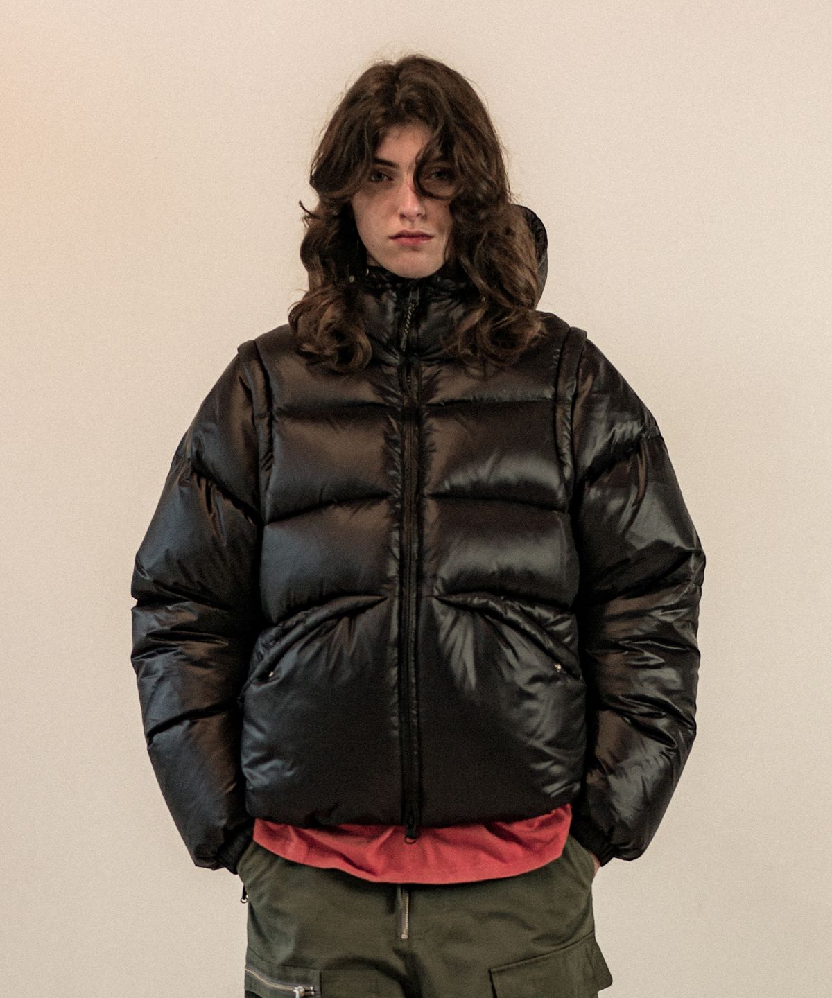 더바이닐하우스(THEVINYLHOUSE) REVERSIBLE PADDED JACKET BLACK