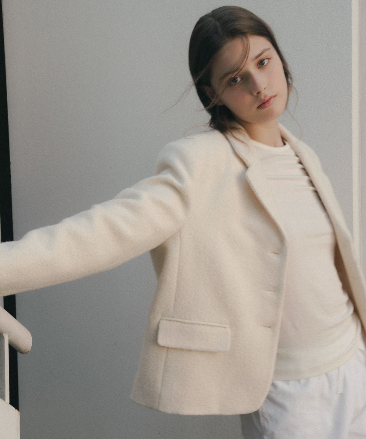 레테라(LETTERA) Wool Alpaca Crop Jacket