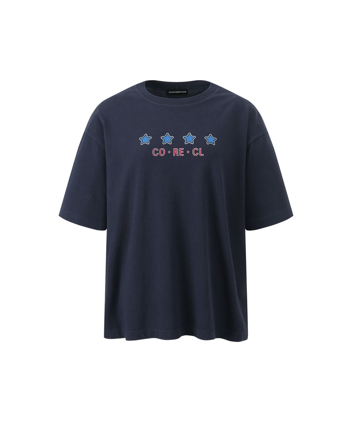코튼리버스클럽(COTTONREBIRTHCLUB) 4스타 아트웍 티셔츠 (네이비)
