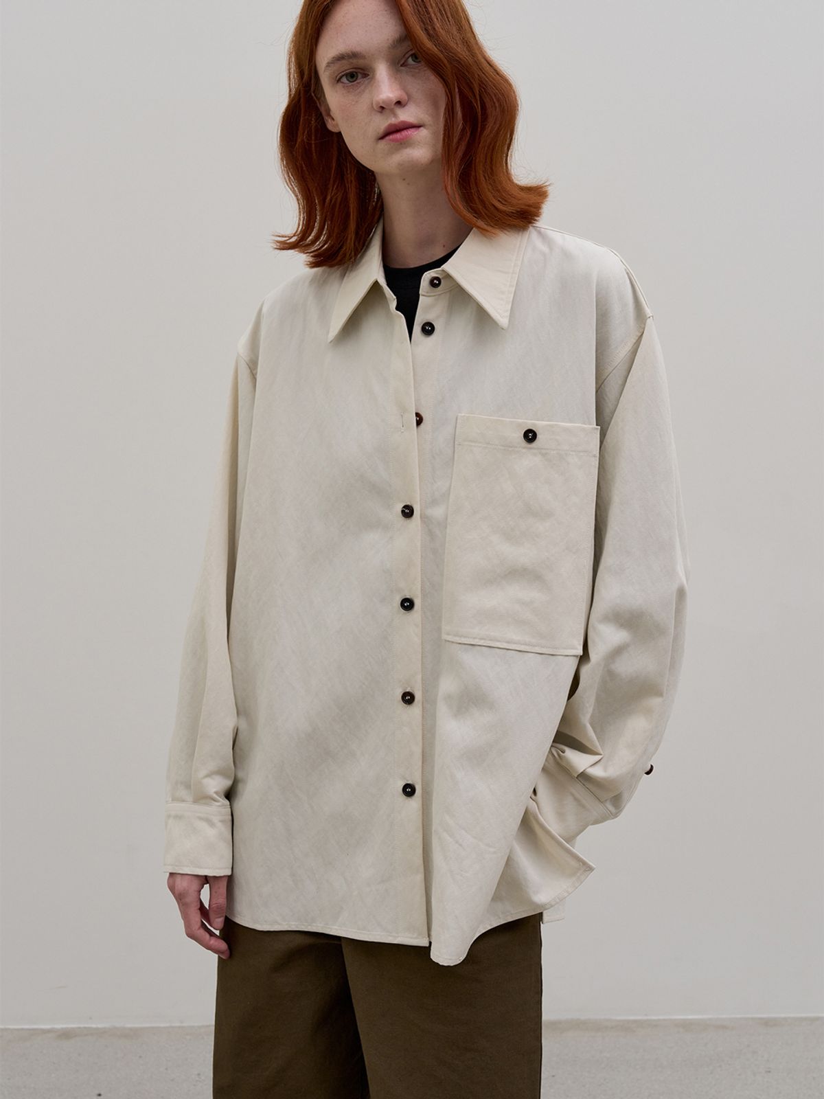 해브 앤 해브(HAVE8HAVE) TWILL POCKET SHIRT_3 color