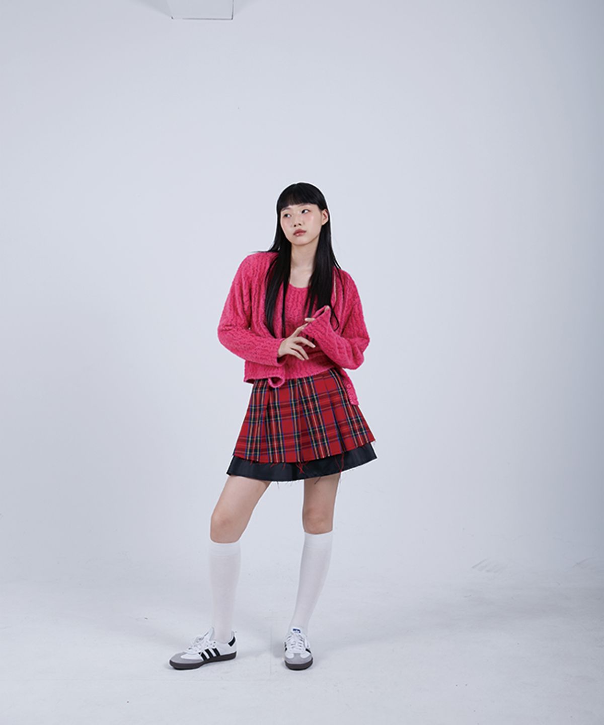 코튼리버스클럽(COTTONREBIRTHCLUB) 비건 알파카 가디건 (핑크)