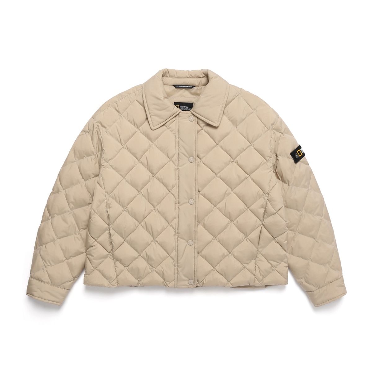 내셔널지오그래픽(NATIONALGEOGRAPHIC) N244WPD010 여성 엘크 카라 패딩 숏 점퍼 BEIGE