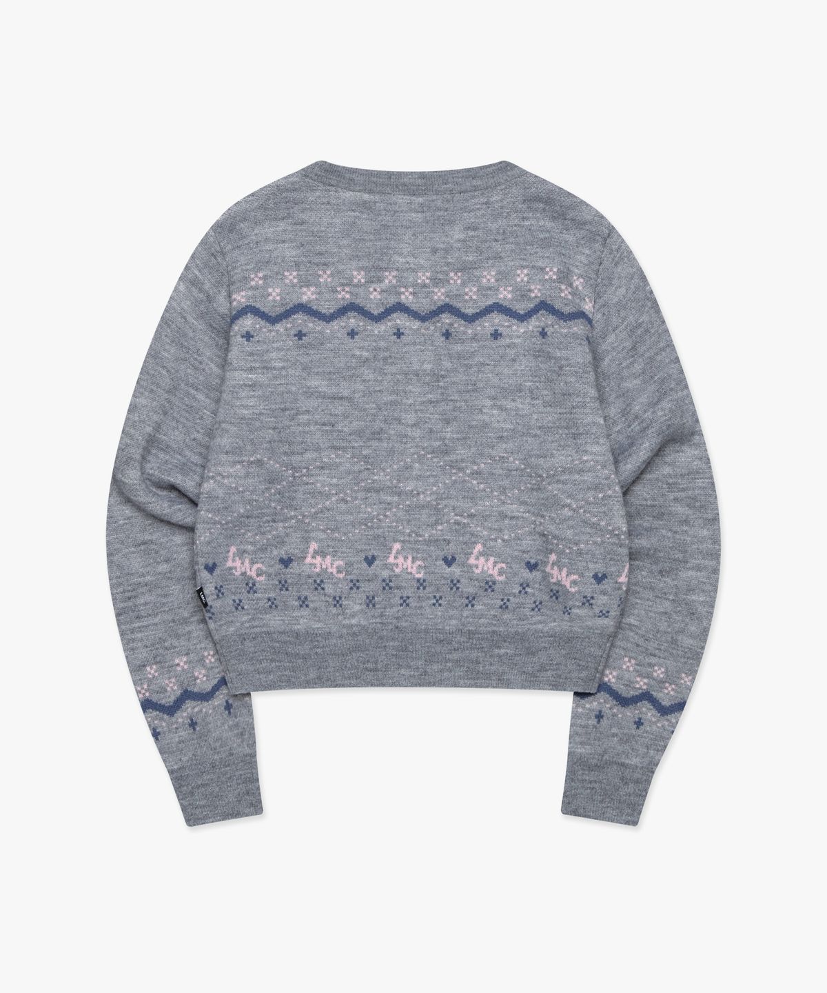 엘엠씨(LMC) WM RIBBON JACQUARD CARDIGAN gray