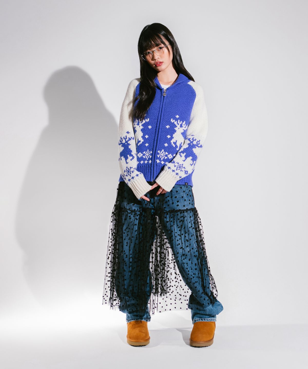엘엠씨(LMC) WM DEER COWICHAN ZIP-UP CARDIGAN blue