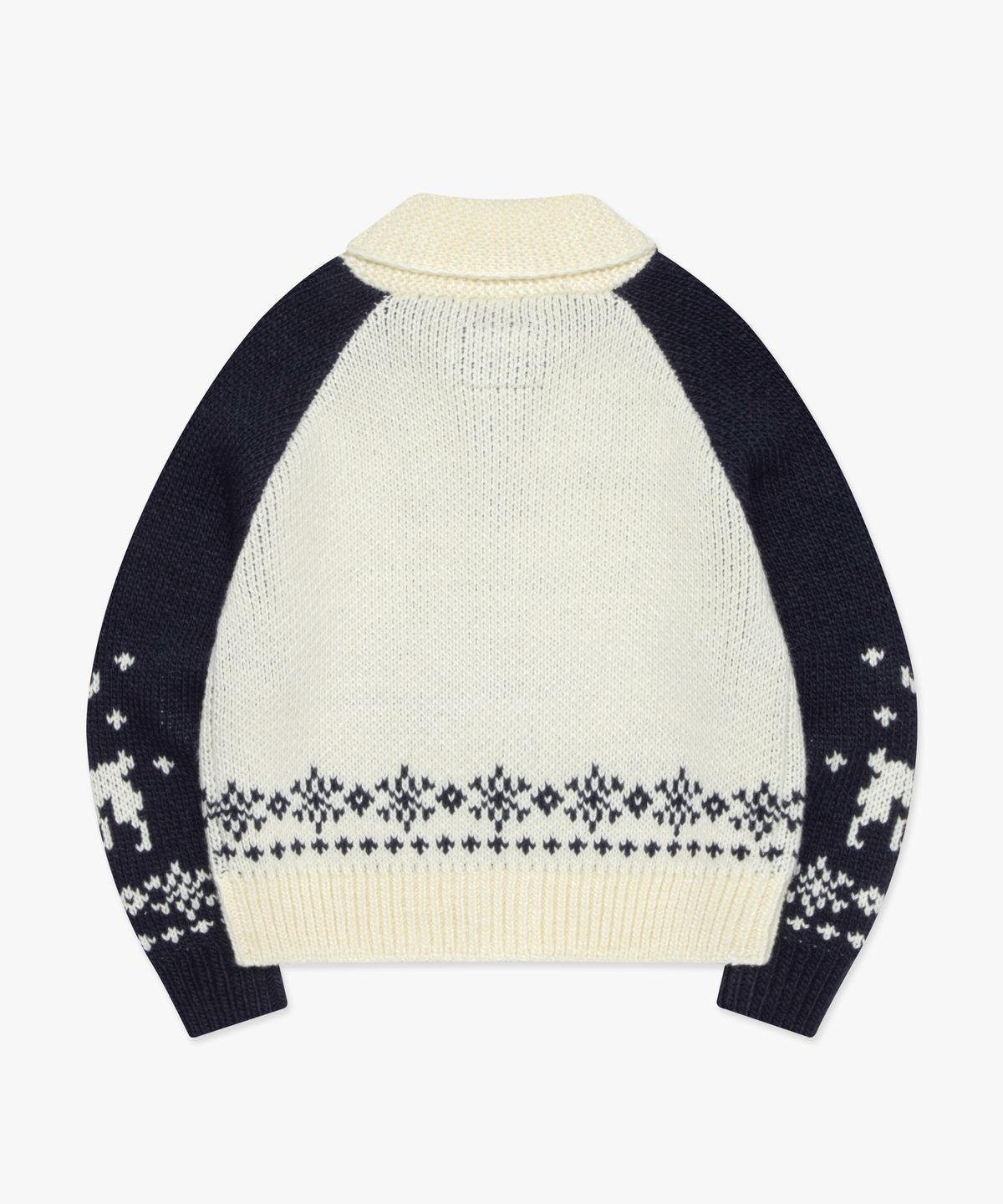 엘엠씨(LMC) WM DEER COWICHAN ZIP-UP CARDIGAN ivory