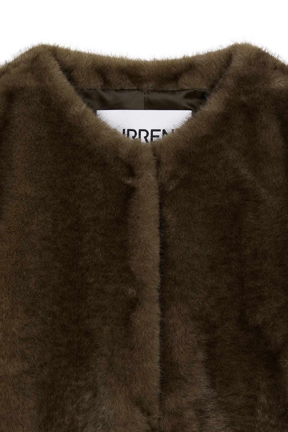 커렌트(CURRENT) FAUX FUR 반팔자켓 [카멜]