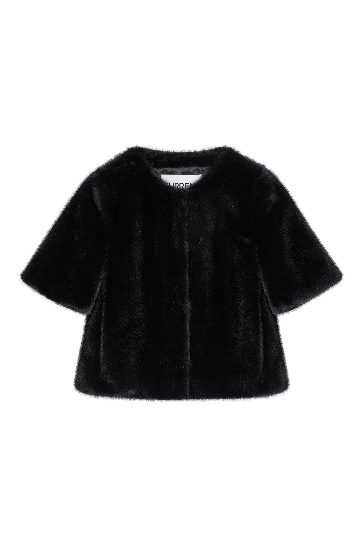 커렌트(CURRENT) FAUX FUR 반팔자켓 [블랙]