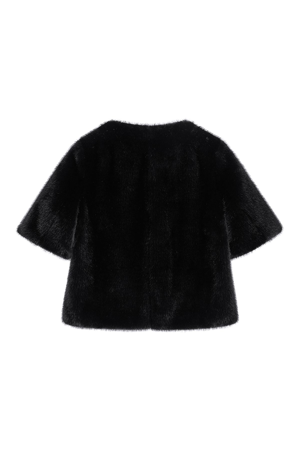 커렌트(CURRENT) FAUX FUR 반팔자켓 [블랙]
