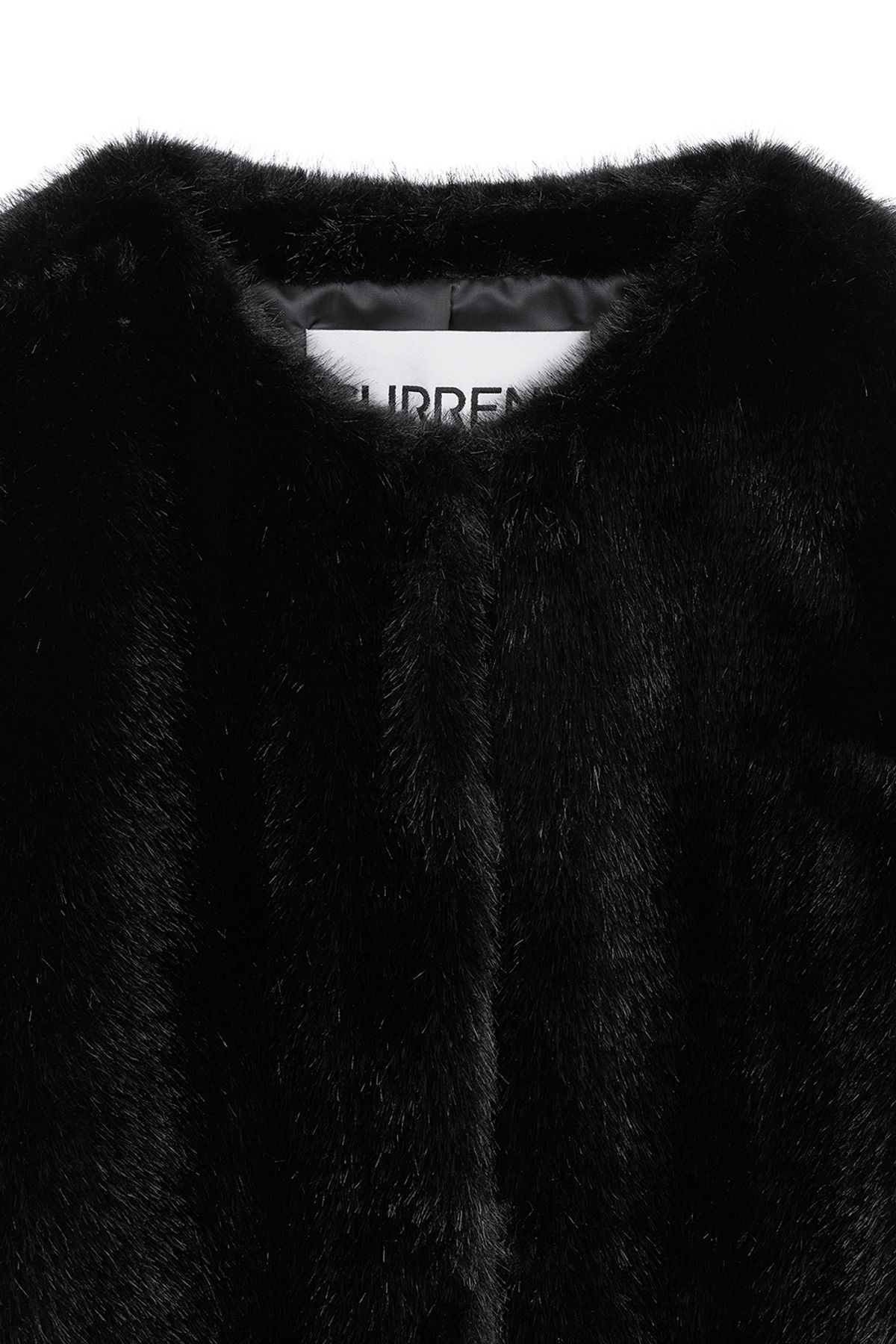 커렌트(CURRENT) FAUX FUR 반팔자켓 [블랙]