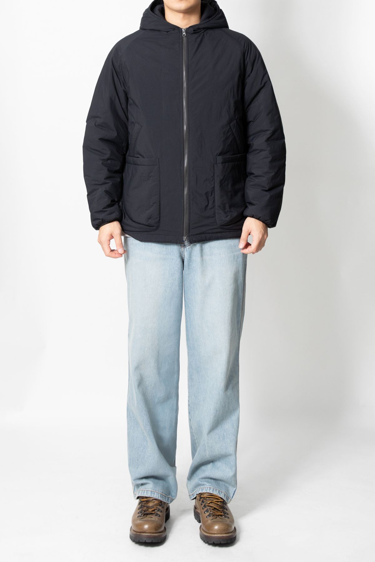 홀리선(HORLISUN) Moscow Water Repellent Padding Hoodie Jacket Black Navy