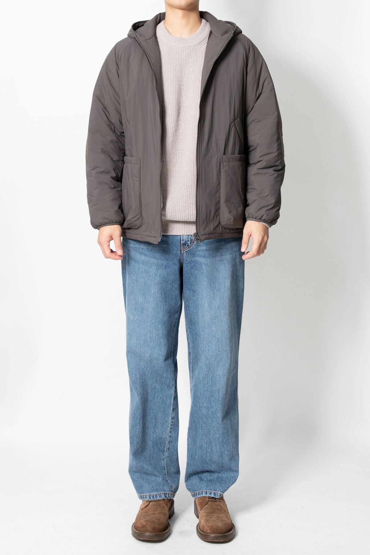 홀리선(HORLISUN) Moscow Water Repellent Padding Hoodie Jacket Charcoal