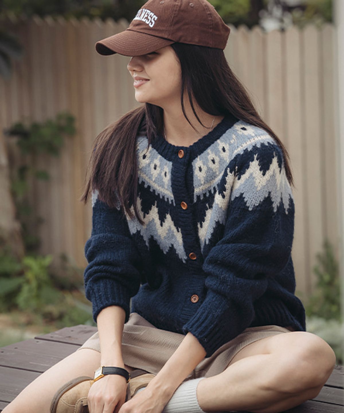 틸아이다이(TILL I DIE) Retro punchcar pattern cardigan_3color