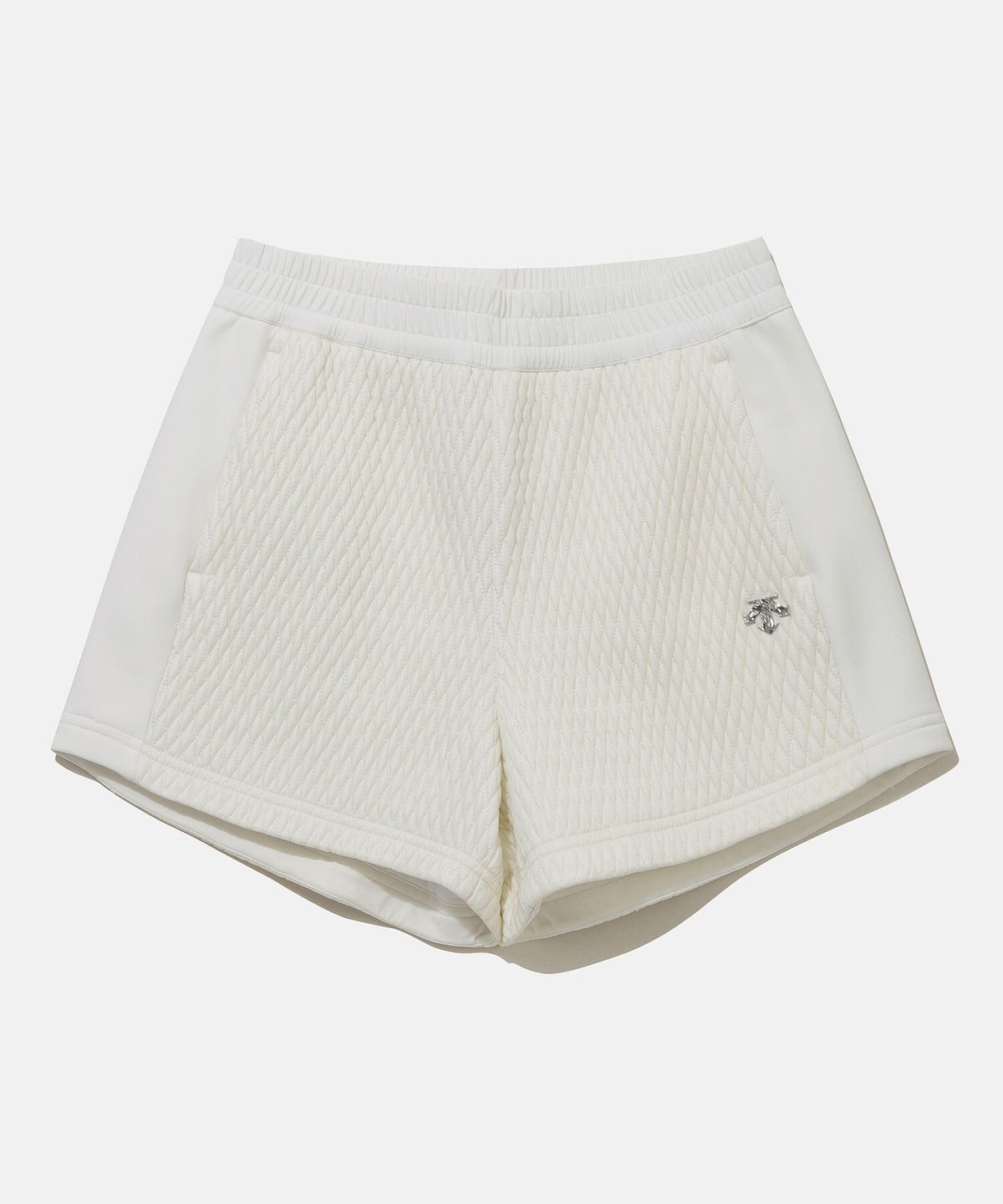 데상트(DESCENTE) 여성 패딩 하이브리드 4부 반바지 아이보리(SP422SHPO7)