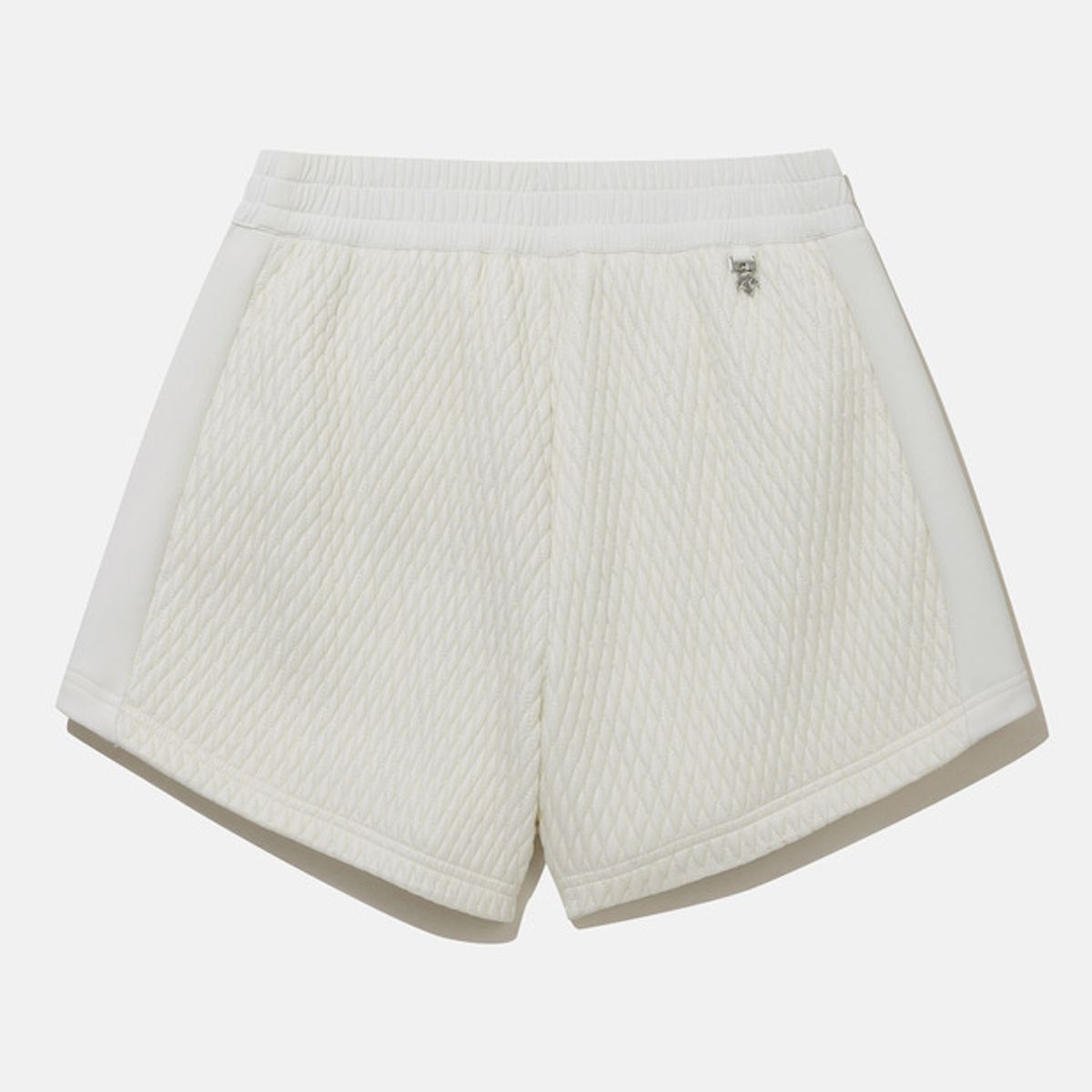 데상트(DESCENTE) 여성 패딩 하이브리드 4부 반바지 아이보리(SP422SHPO7)