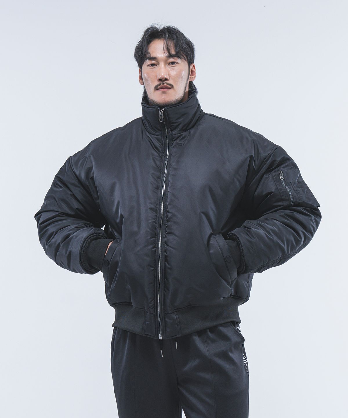 피지컬가먼츠(PHYSICAL GARMENTS) P2460 하프넥 항공 점퍼 패딩 [2 COLOR]