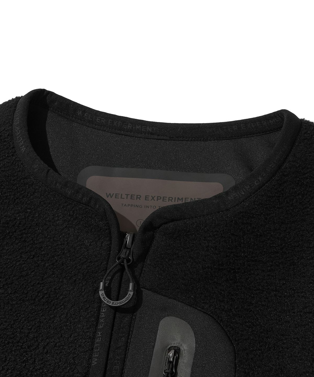 웰터 익스페리먼트(WELTER EXPERIMENT) REFLECTIVE POCKET CARDIGAN_BLACK_WOL083