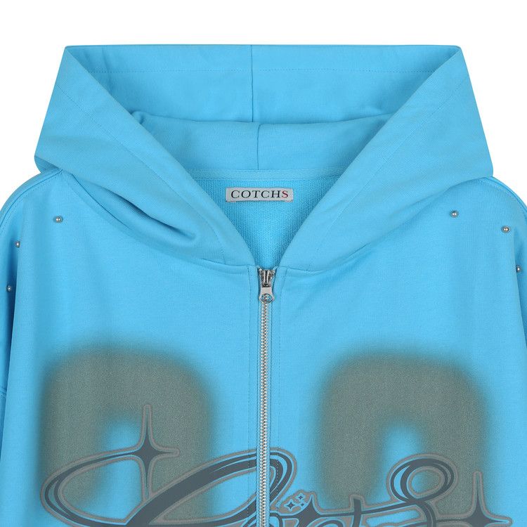 MUSINSA | COTCHS LUCKY77 HOODED ZIP UP-BLUE