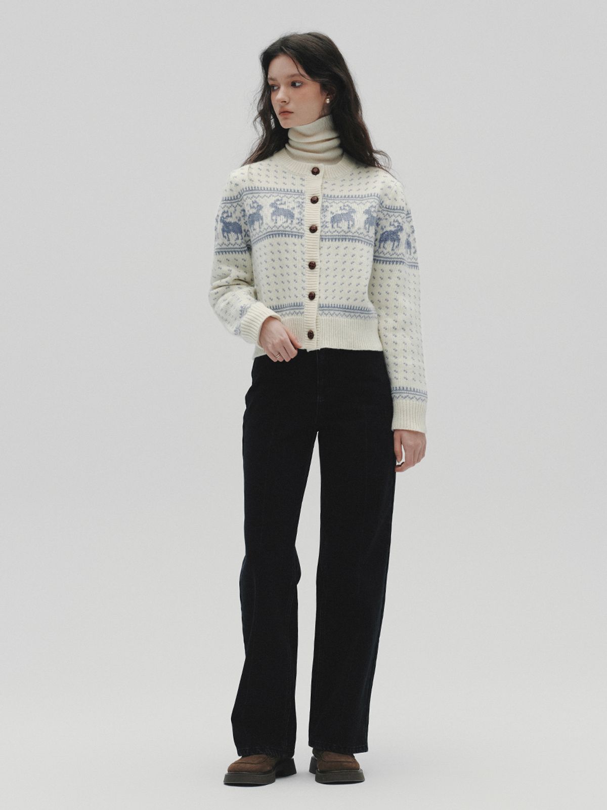 르니나(LENINA) LILAS woolen kowichan knit cardigan_2colors