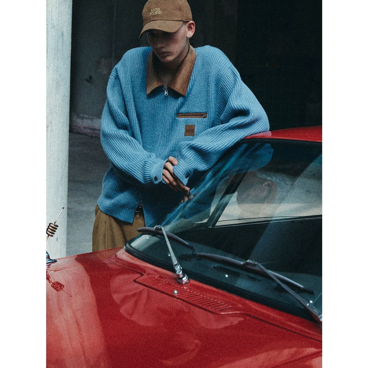 샌드 사운드(SAND SOUND) Collar Zipup Work Cardigan  Sky Blue