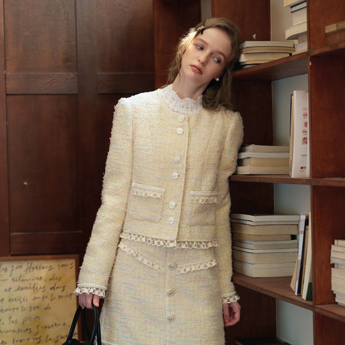 쎄무아듀(CEST MOIDEW) Cest_Creamy lace tweed jacket