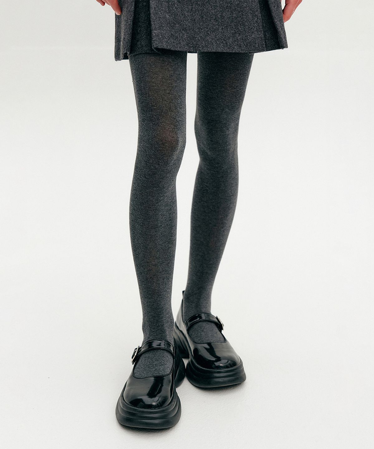 룩캐스트(LOOKAST) 자넷 코튼 타이즈_차콜 / JANET COTTEN TIGHTS_CHARCOAL
