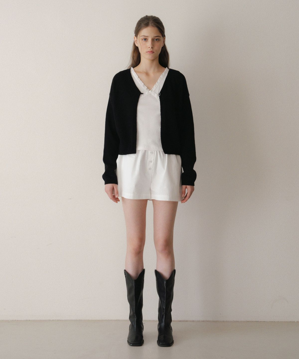 레테라(LETTERA) Fine Wool Bolero Cardigan