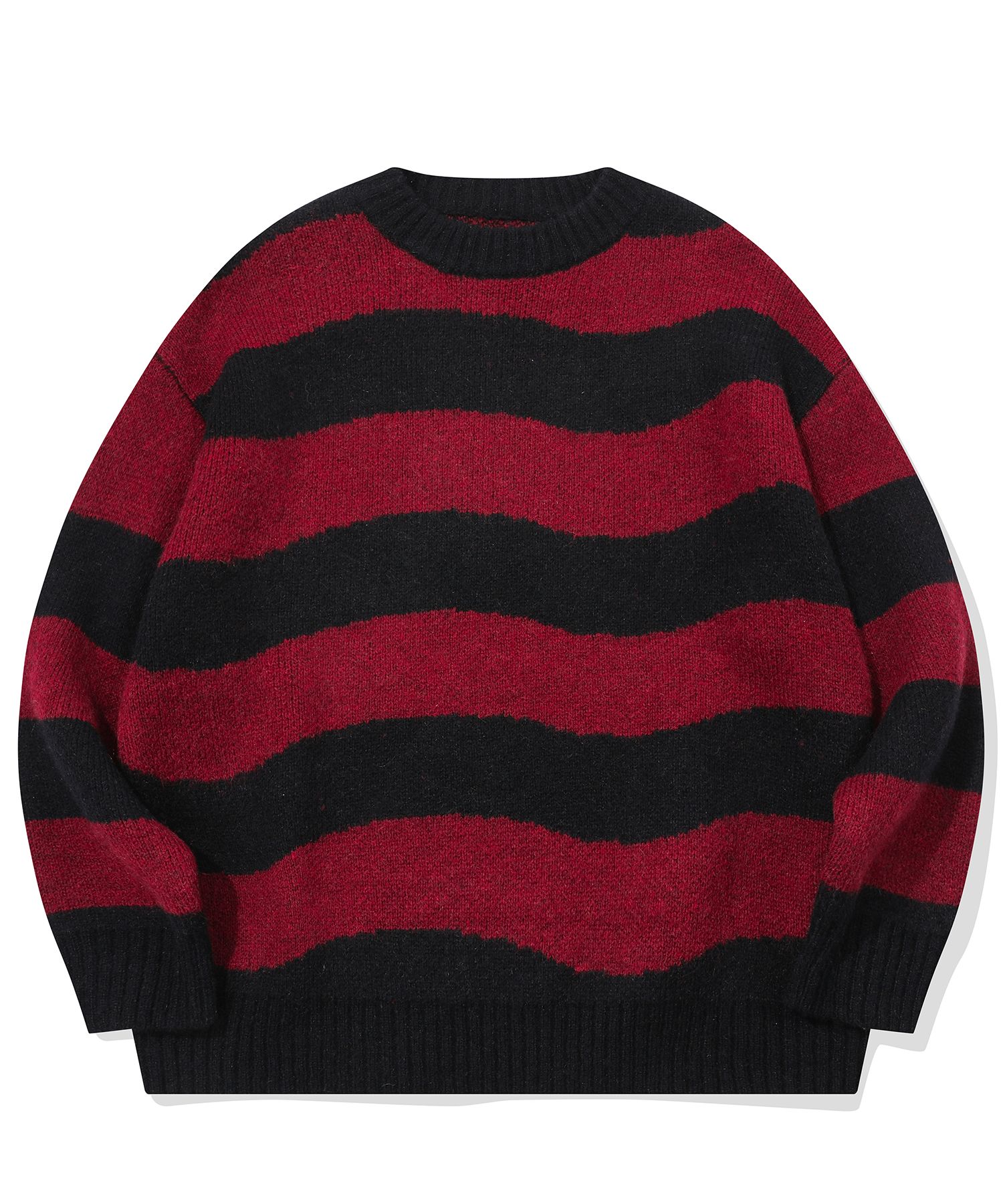 MUSINSA | CPGN STUDIO Wave Brush Stripe Sweater Red Black