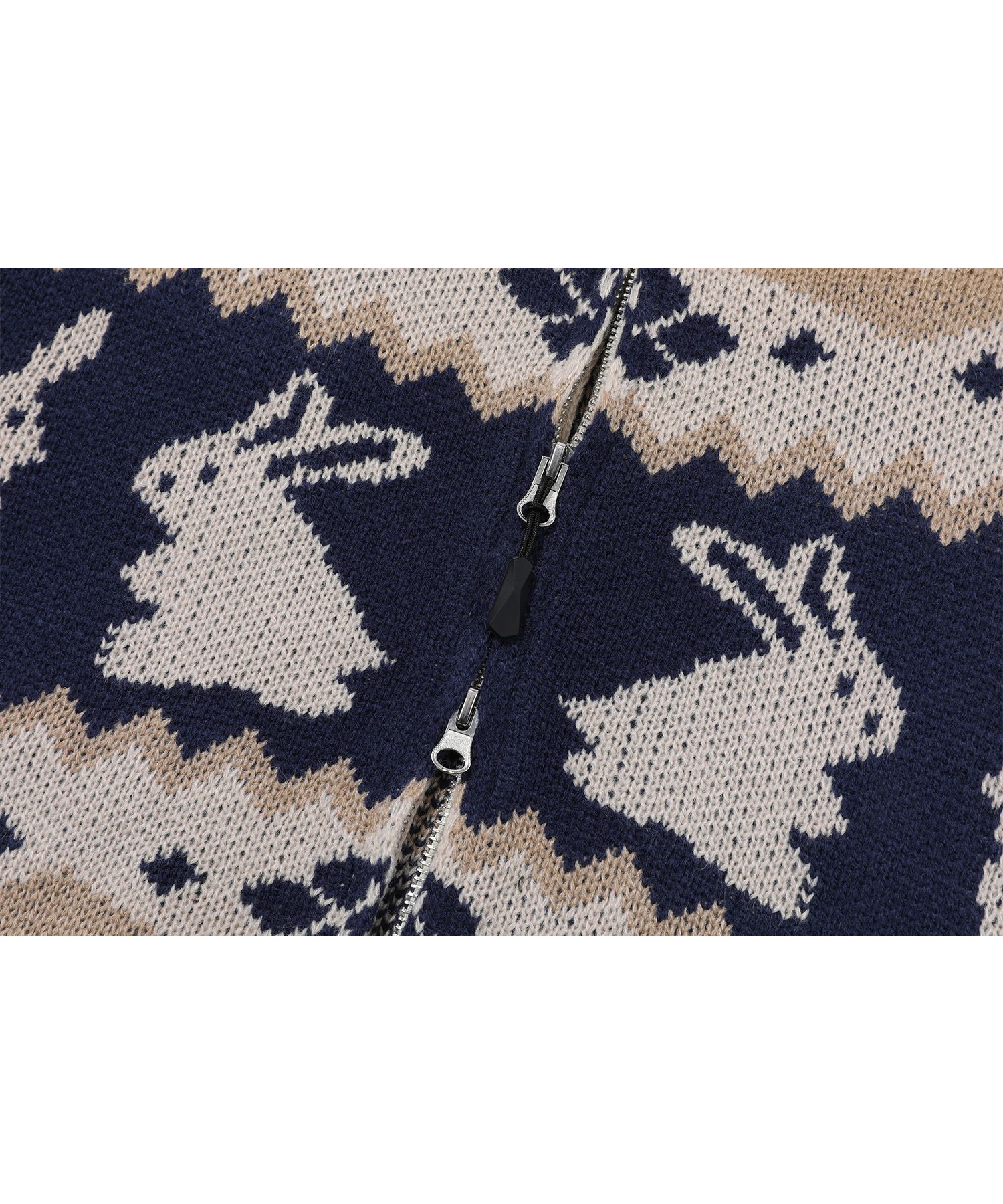 MUSINSA | CPGN STUDIO [2-WAY] Bunny Crop Zip-Up Knit Cream