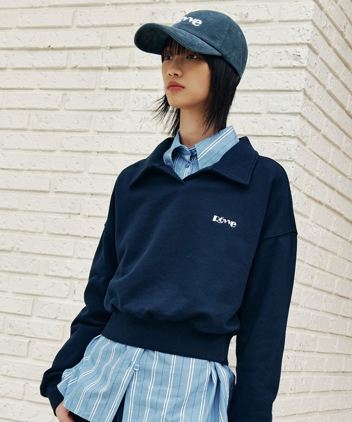 뢰브(ROVVE) Corduroy Logo Cap (Blue Navy)