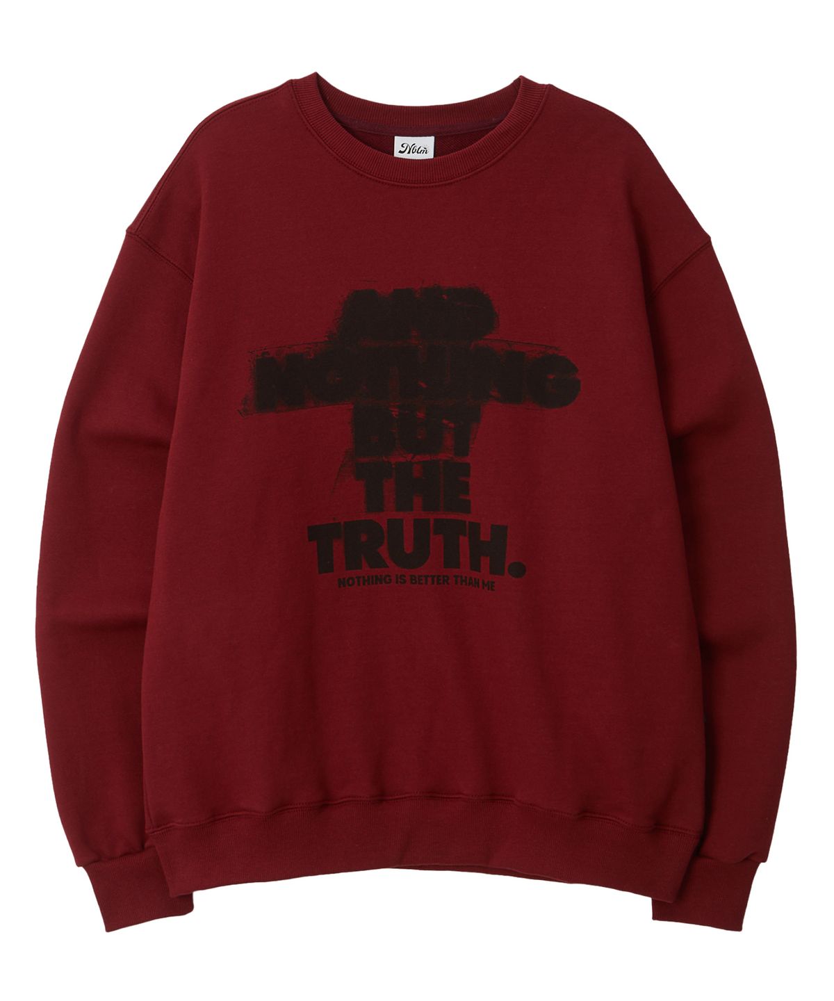 낫띵이즈베럴댄미(NOTHINGISBETTERTHANME) SCRATCH LETTERING SWEATSHIRT_burgundy