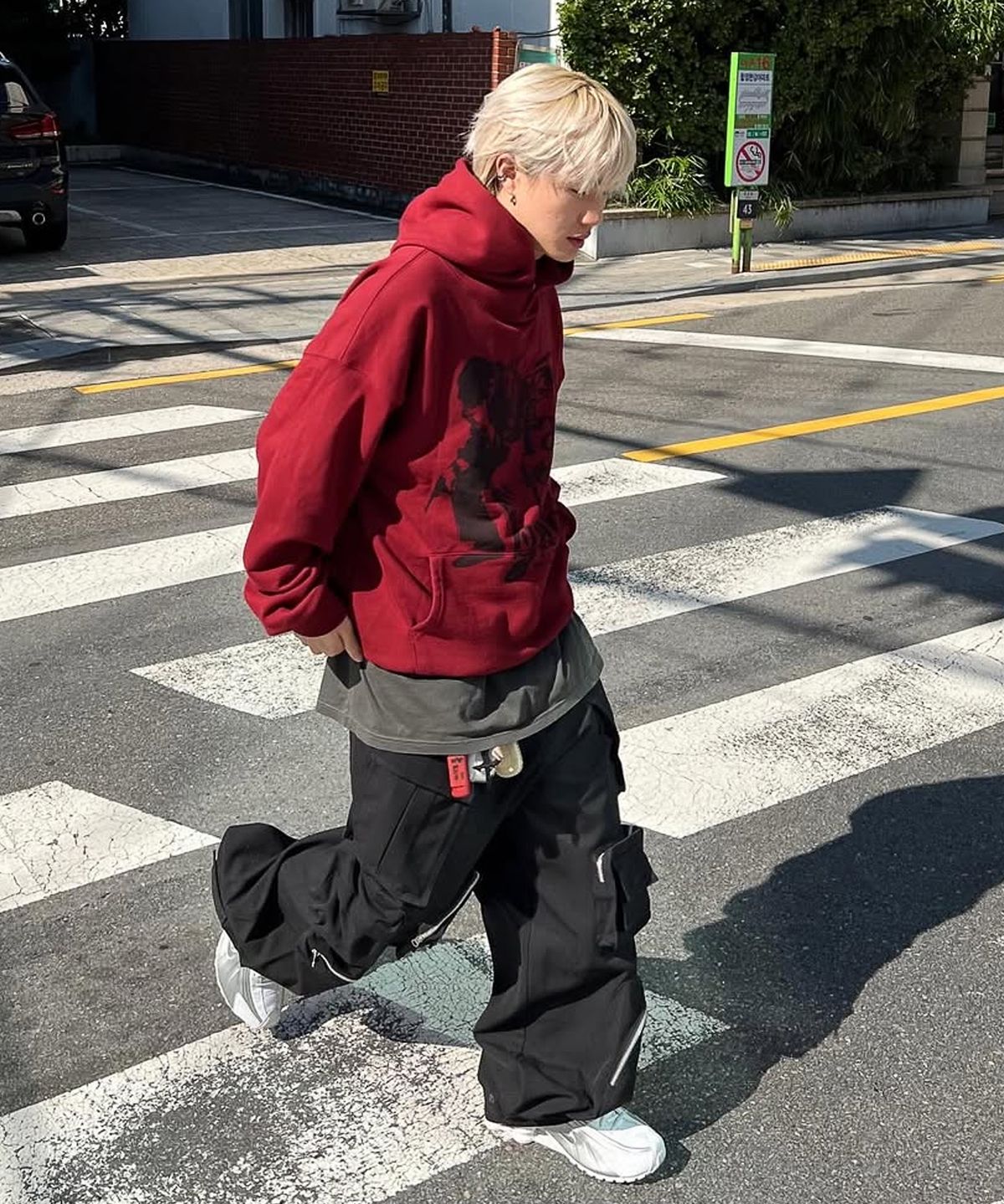 낫띵이즈베럴댄미(NOTHINGISBETTERTHANME) VINTAGE ARTWORK HOODIE_burgundy