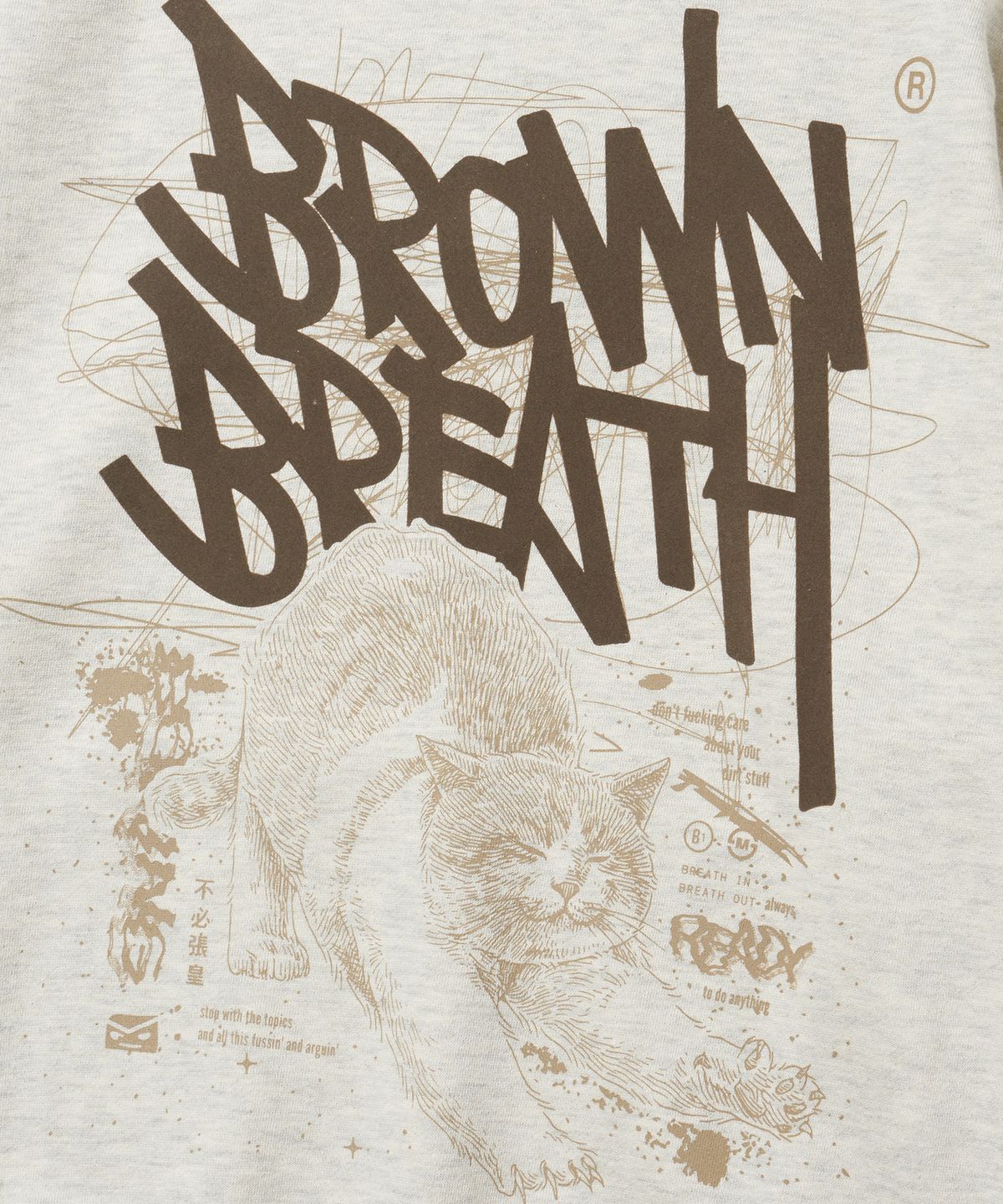 브라운브레스(BROWNBREATH) KITTY TAG HOODIE - OATMEAL