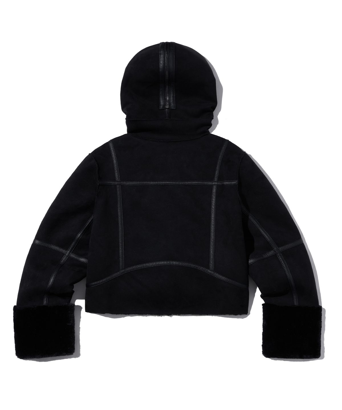 브라운브레스(BROWNBREATH) W TAG SHEARING HOOD JACKET - BLACK