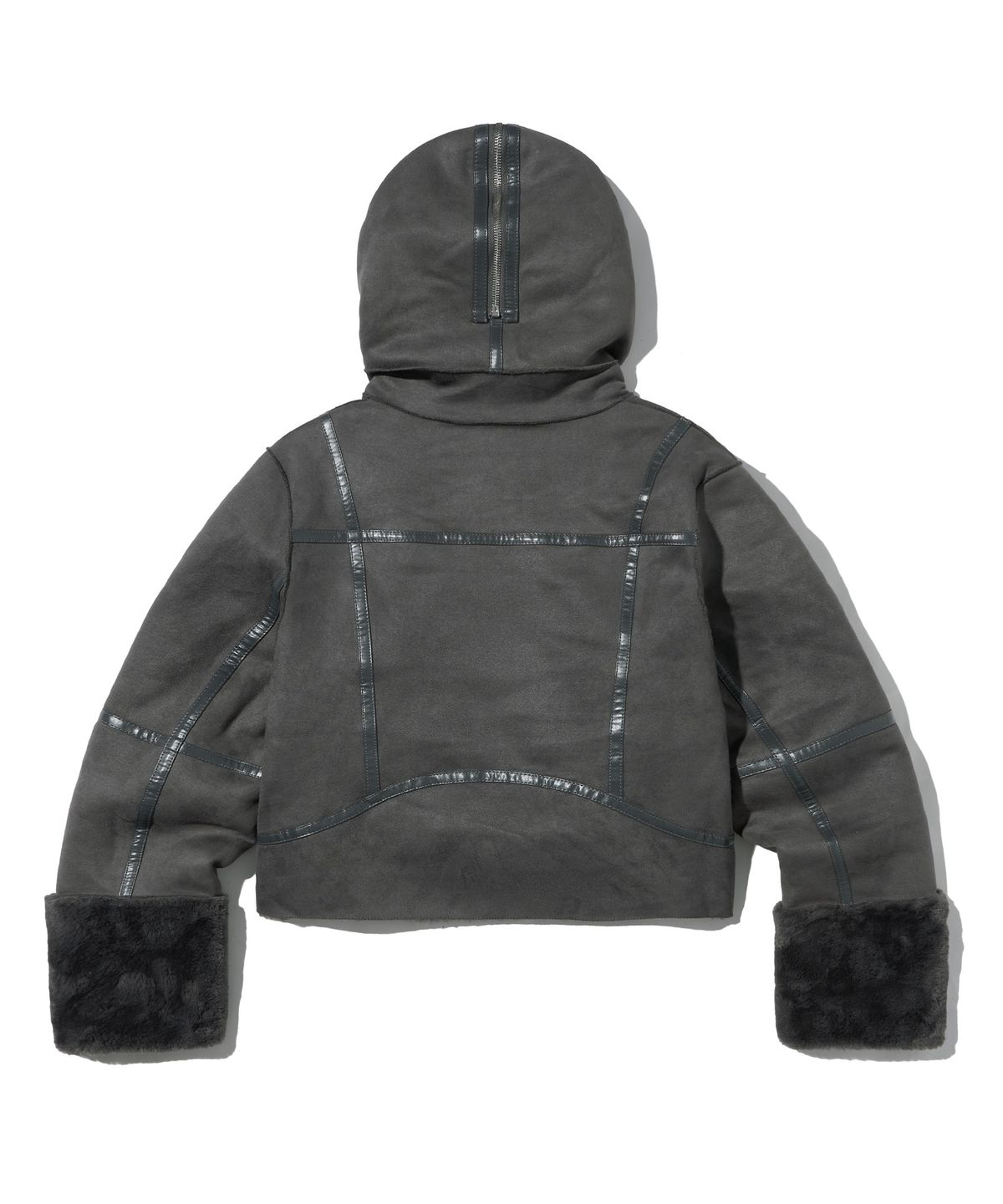 브라운브레스(BROWNBREATH) W TAG SHEARING HOOD JACKET - GREY