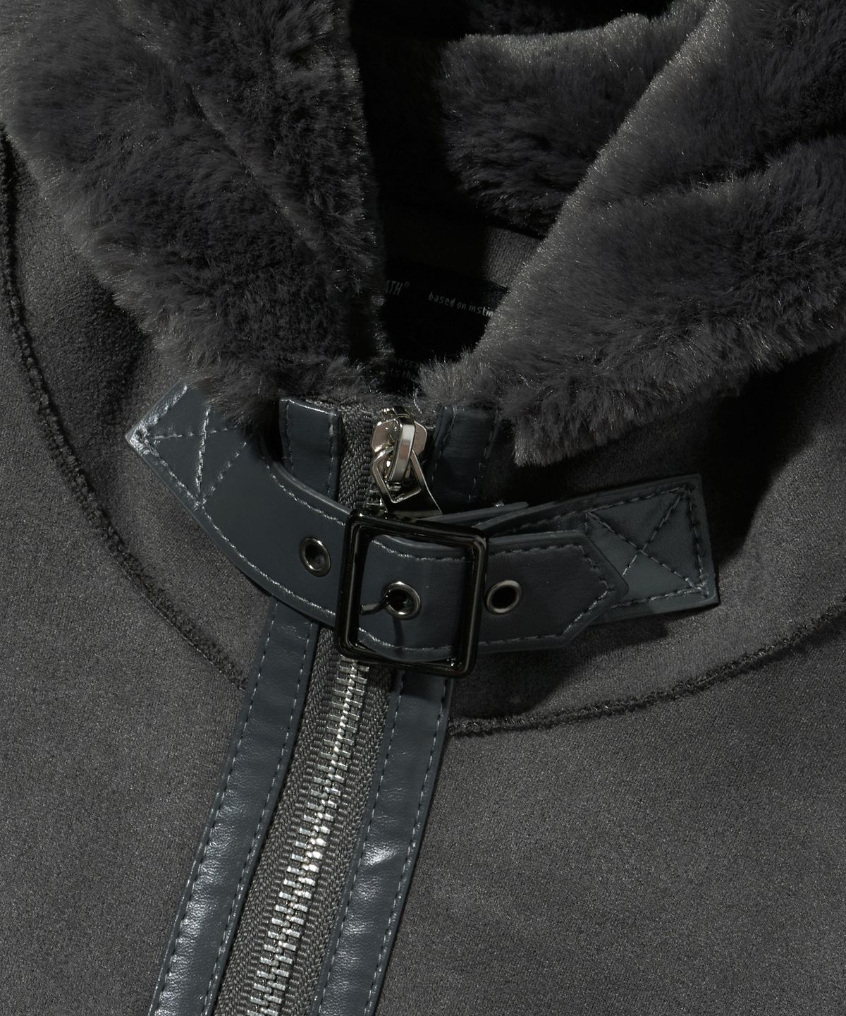 브라운브레스(BROWNBREATH) W TAG SHEARING HOOD JACKET - GREY